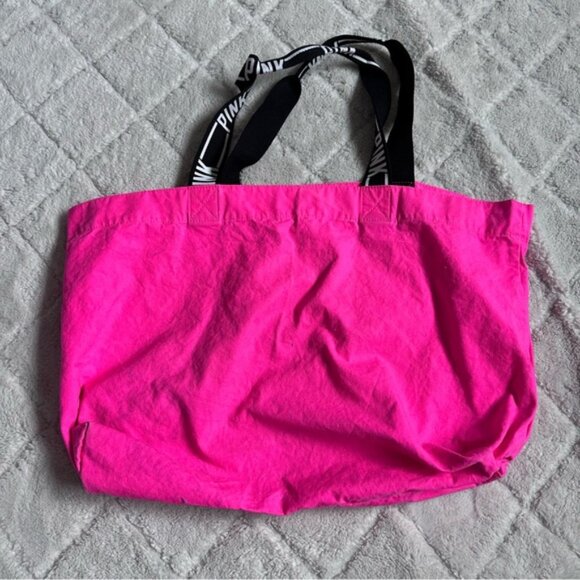Victoria's Secret PINK | Hot Pink "PINK" Canvas Logo Book Bag - Picture 4 of 8
